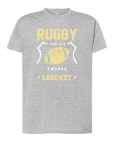 Koszulka dla fana Rugby Sport Legenda na Prezent Szary melanż XL