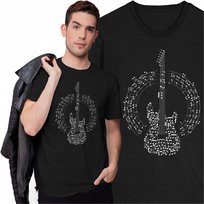 Koszulka dla Gitarzysty Muzyka Gitara Nuty Instrument