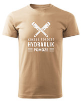 Koszulka dla Hydraulika Chcesz poroże? Hydraulik pomoże Beżowy S