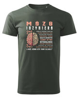 Koszulka dla Inżyniera Mózg Inżyniera Khaki S