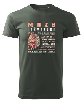 Koszulka dla Inżyniera Mózg Inżyniera Khaki S - TeeLove