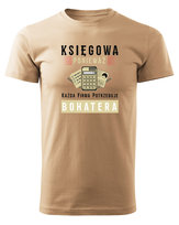 Koszulka dla Księgowej Każda Firma potrzebuje BOHATERA! Beżowy S