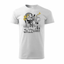 Koszulka dla muzyka jazz afrobeat smooth jazzowa męska biała REGULAR-XXL