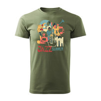 Koszulka dla muzyka jazz afrobeat smooth jazzowa męska khaki REGULAR-XXL
