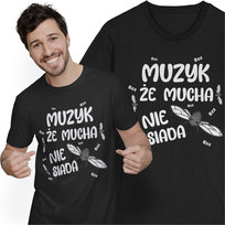 Koszulka Dla Muzyka Śmieszny Prezent Mucha Nie Siada T-shirt Męski GILDAN