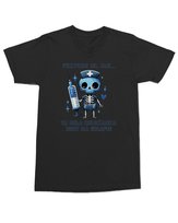 Koszulka dla pielęgniarki Koleżanka jest na urlopie Szkielet Czarna L