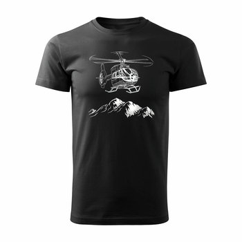 Koszulka dla pilota helikoptera śmigłowiec helikopter męska czarna REGULAR-M