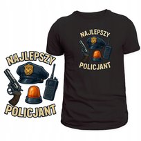 KOSZULKA DLA POLICJANTA SUPER NADRUK NAJLEPSZY POLICJANT HIT NA PREZENT S