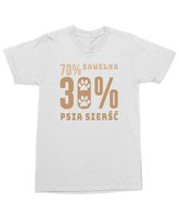 Koszulka dla psiarza 70% bawełna 30% sierść Pies Psia Śmieszna Biała XL