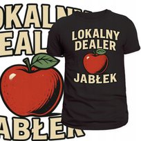 KOSZULKA DLA SPRZEDAWCY JABŁEK ŚMIESZNY NADRUK DEALER JABŁKA PREZENT S