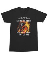 Koszulka dla strażaka Nie jestem szalony Płomienie Strażakiem Czarna L