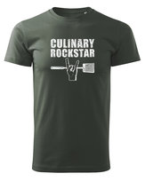 Koszulka dla Szefa Kuchni - Culinary Rockstar Khaki S