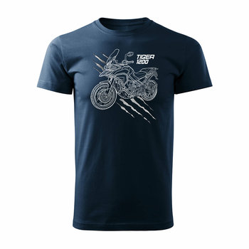 Koszulka dla taty na Dzień Ojca, prezent, motocyklowa z motocyklem na motor Triumph Tiger 1202, rozmiar 2XL