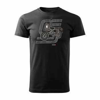 Koszulka dla taty na Dzień Ojca, prezent, z motocyklem Simson Enduro S50 S51, czarna, rozmiar S - Topslang