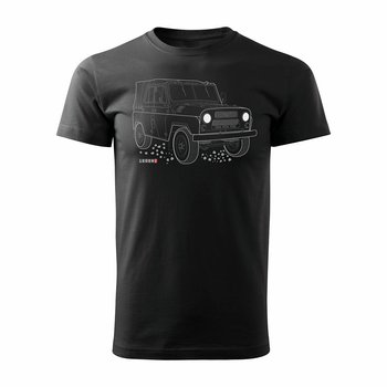 Koszulka dla taty na Dzień Ojca, prezent, z samochodem UAZ 469 452 auto PRL 4x4, czarna, rozmiar XXL - Topslang
