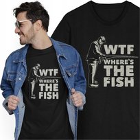 Koszulka Dla Wędkarza Rybaka na Ryby Where's The Fish Ryby WTF