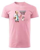 Koszulka dla Weterynarza - Weterynarz i zwierzaki Różowy L