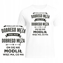 KOSZULKA DLA ŻONY SUPER ŚMIESZNY NADRUK ŻONA MĄŻ ZABAWNY HIT NA PREZENT L