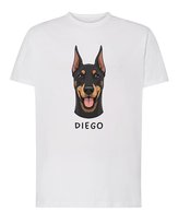 Koszulka Doberman Personalizowana Pupil Pies Prezent Biały L