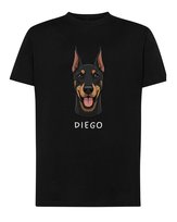 Koszulka Doberman Personalizowana Pupil Pies Prezent Czarny M