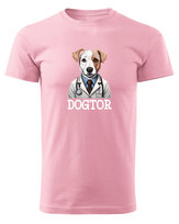 Koszulka Dogtor dla Weterynarzy i Lekarzy Różowy L