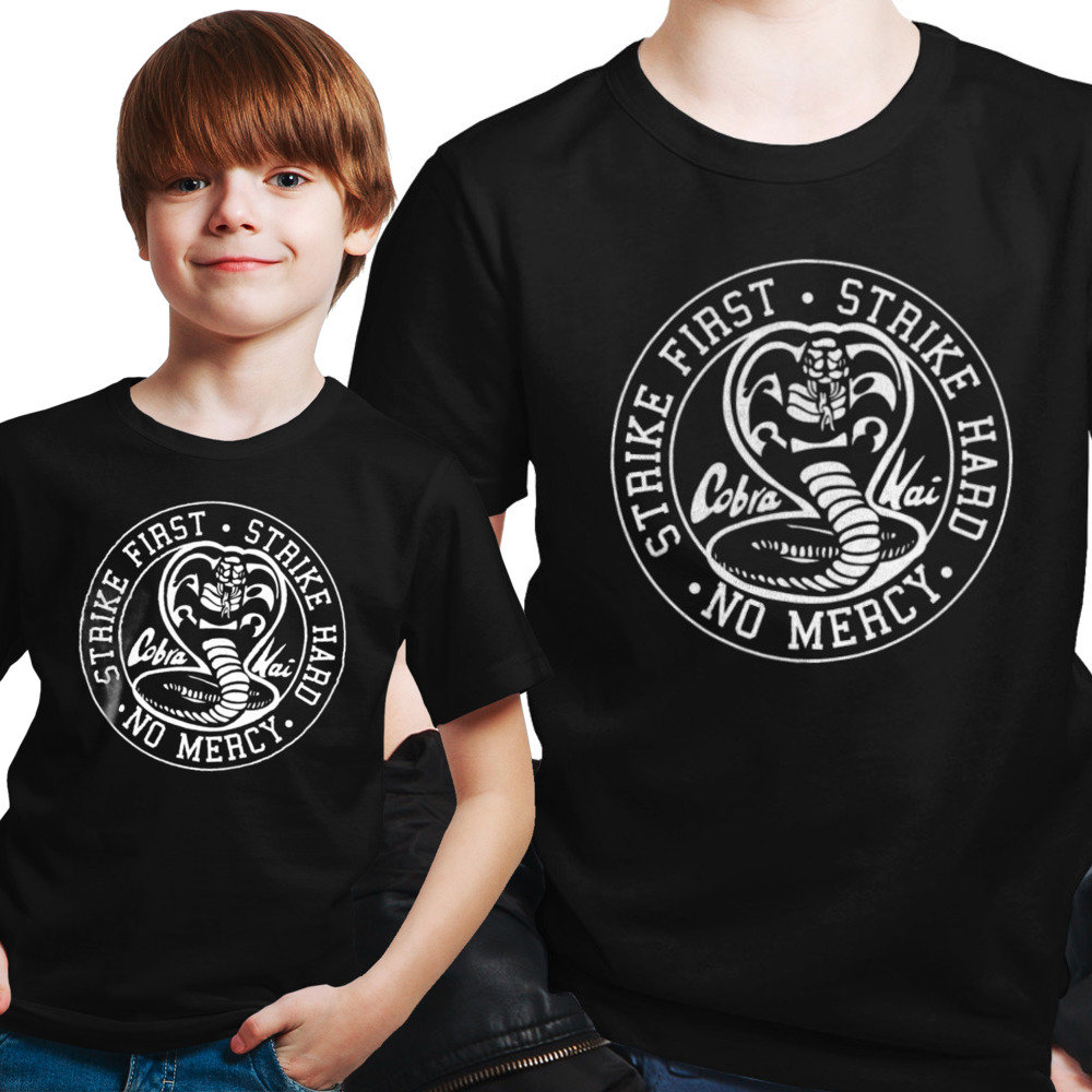 T-Shirt Bambino Cobra Kai – Logo Serpente E Scritta "No Mercy"