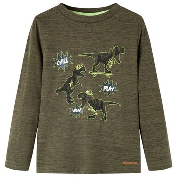 Koszulka dziecięca dinozaur 128 khaki - 80% bawełn - Zakito Europe