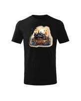 Koszulka Dziecięca Halloween Nawiedzony Dom Super Prezent Czarny 11-12 lat