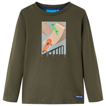 Koszulka dziecięca khaki z deskorolkami, rozmiar 9 - Zakito Europe