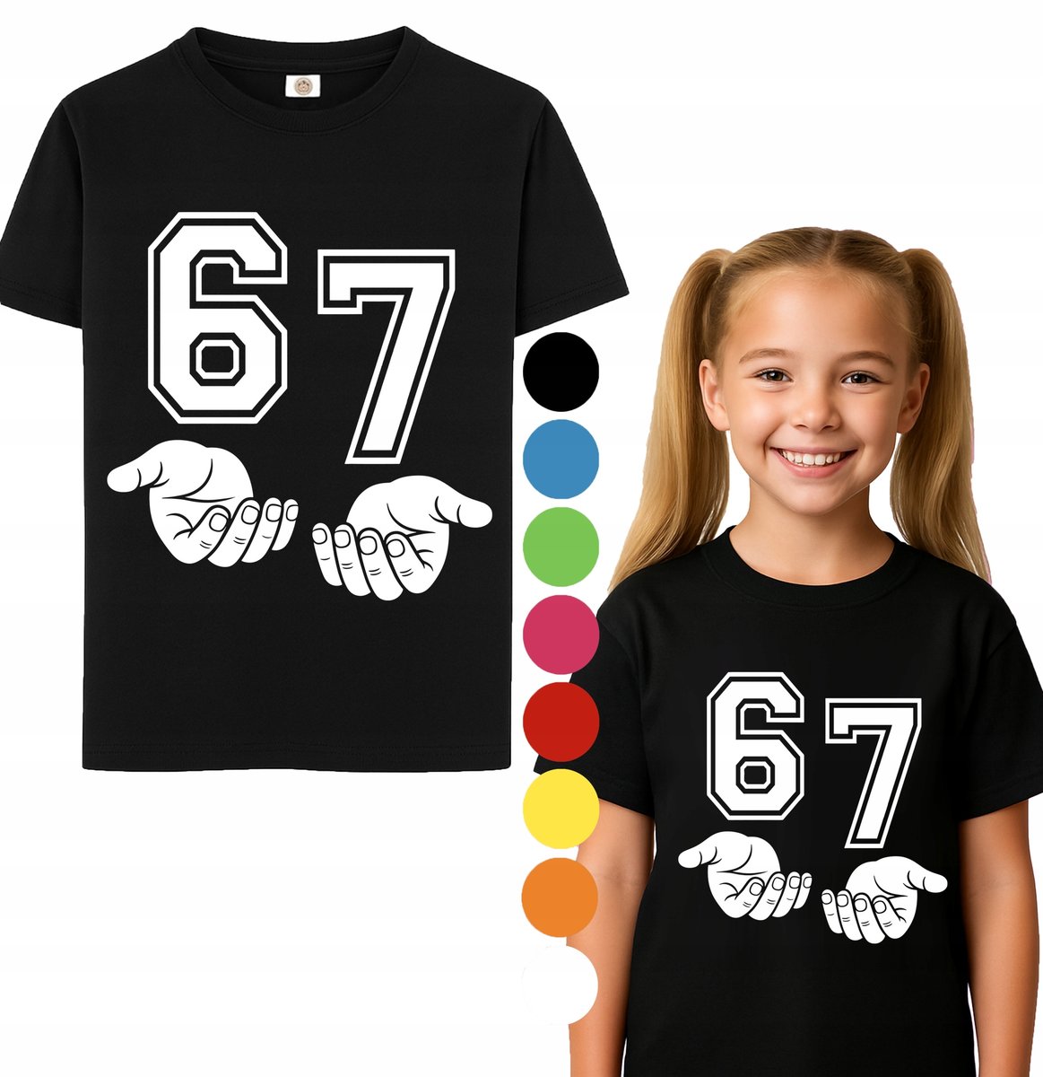 Koszulka dziecięca Six Seven Trend 67 T-Shirt L 152cm A3 +TATUAŻE ...