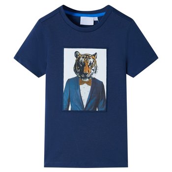 Koszulka dziecięca Tygrys 128 ciemnoniebieska 100% - Zakito Europe