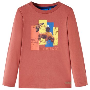 Koszulka dziecięca z długimi rękawami, kolor henny, 116 - vidaXL