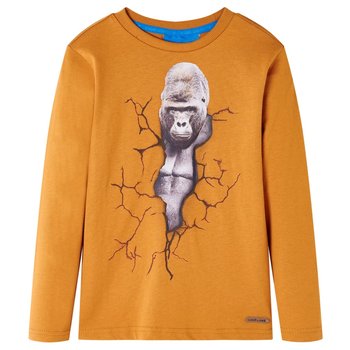 Koszulka dziecięca z gorylem 100% bawełna, ochra, - Zakito Europe
