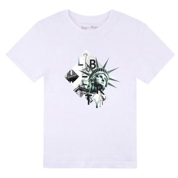 Koszulka dziecięca z krótkim rękawem, biała, statua wolności, Tup Tup - Tup Tup