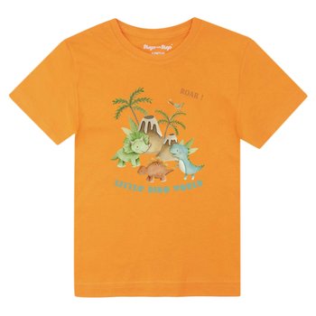 Koszulka dziecięca z krótkim rękawem, pomarańczowa z dinozaurami, Tup Tup - Tup Tup