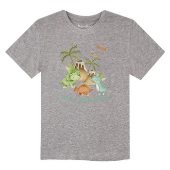 Koszulka dziecięca z krótkim rękawem, szara z dinozaurami, Tup Tup - Tup Tup