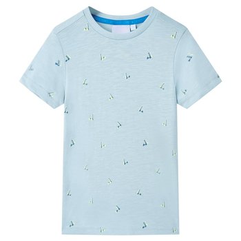 Koszulka dziecięca z krótkimi rękawami, jasnoniebieska, 104 - vidaXL