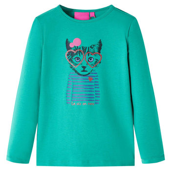 Koszulka dziecięca z nadrukiem kota, jasnozielona, - Zakito Europe