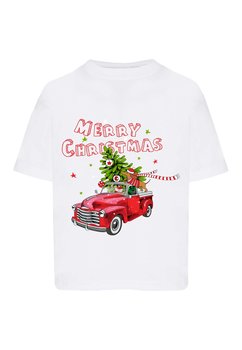 Koszulka dziecięca ze świątecznym nadrukiem biała - Tup Tup