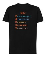 Koszulka Dzień Chłopaka Cechy Super Faceta na Prezent Czarny XL