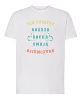 Koszulka Dzień Chłopaka Kochający Dziewczynę na Prezent Biały XL