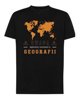 Koszulka Dzień Nauczyciela Geografia Mapa Prezent Czarny M