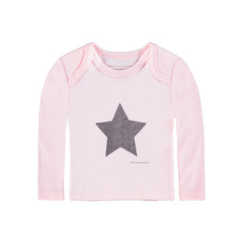 Koszulka dziewczęca długi rękaw, różowa z gwiazdką, Bellybutton - BellyButton