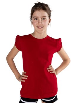 Koszulka dziewczęca t-shirt bawełniany czerwony 122-128 YOCLUB - YoClub