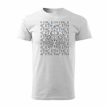 Koszulka eth thc ethereum marihuana prezent dla inwestora męska biała REGULAR-S