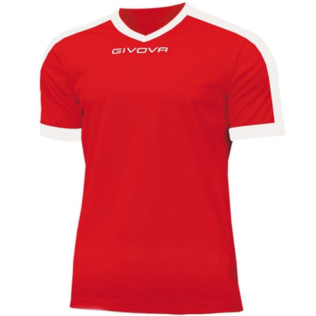 Givova Koszulka Givova Revolution Interlock M MAC04 (kolor Biały. Czerwony, rozmiar 2XS)