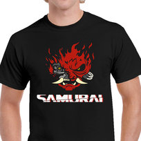 Koszulka GRA CYBERPUNK 2077 SAMURAI LOGO PREZENT BAWEŁNA P060 XL CZARNA JHK
