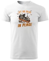 Koszulka Halloween Czytający Szkielet Super Prezent Biały L