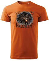 Koszulka Halloween Pająk Horror Groza Super Prezent Pomarańczowy XL
