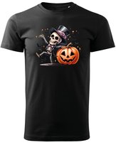 Koszulka Halloween Tańczący Szkielet Dynia Super Prezent Czarny S